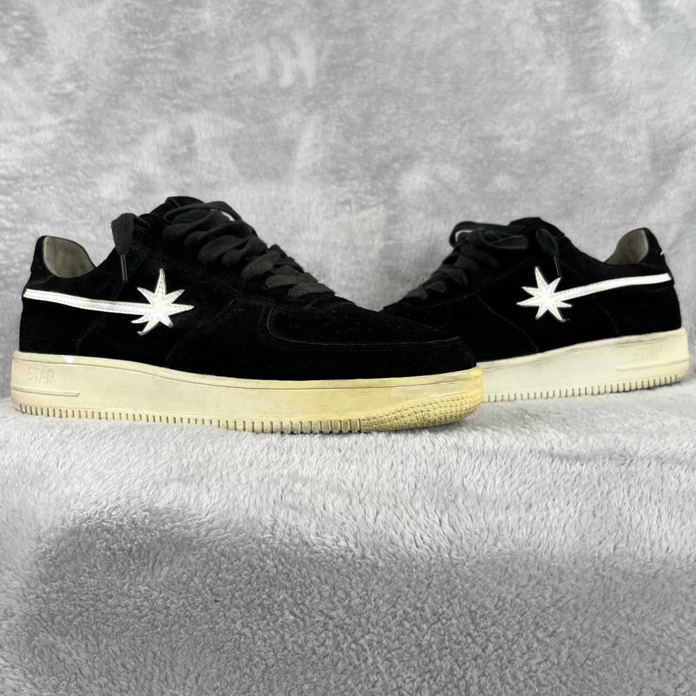 Starwalk Suede Low Sneakers 13 Black White Shooting Star Streetwear Skate Mens